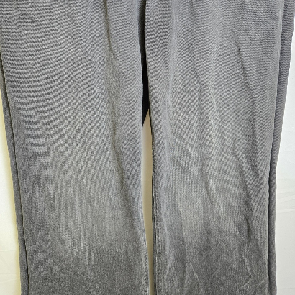 Halara Flex High Waisted Pockets Rolled Hem Wide Leg Washed Casual Jeans Gray M - Picture 7 of 10